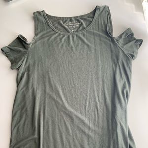 Hollister Cold Shoulder Olive Green tank top